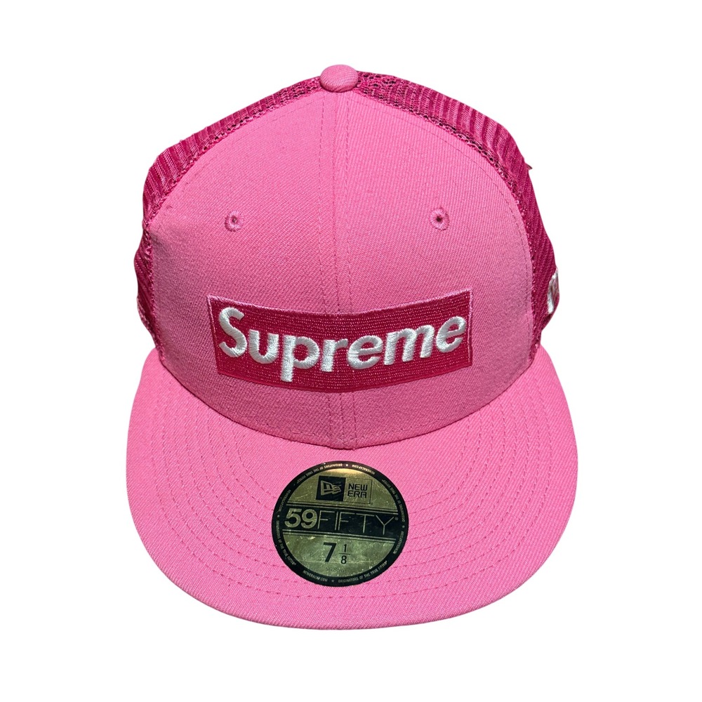 Supreme Women Box Logo New Era Mesh Back Fitted Hat Size 7 1/8 Streetwear Skater